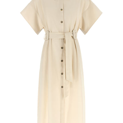 PINKO Beige Cotton Midi Dress