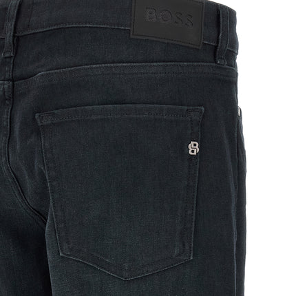 Hugo Boss Blue Cotton Straight-Leg Jeans