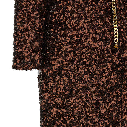 Elisabetta Franchi Brown Polyester Long Dress