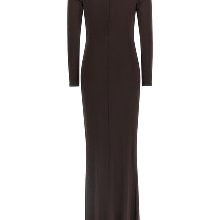Elisabetta Franchi Brown Viscose Long Dress