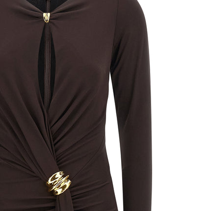 Elisabetta Franchi Brown Viscose Long Dress
