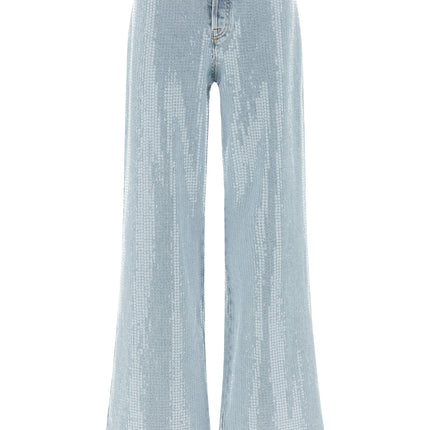 7 For All Mankind Blue Cotton Flared Jeans
