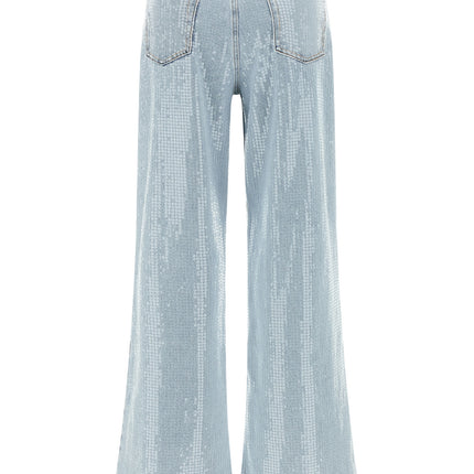 7 For All Mankind Blue Cotton Flared Jeans