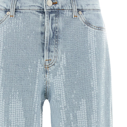 7 For All Mankind Blue Cotton Flared Jeans