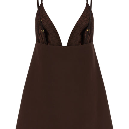 Elisabetta Franchi Brown Polyester Short Dress