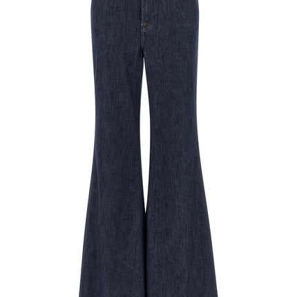 7 For All Mankind Blue Cotton Flared Jeans