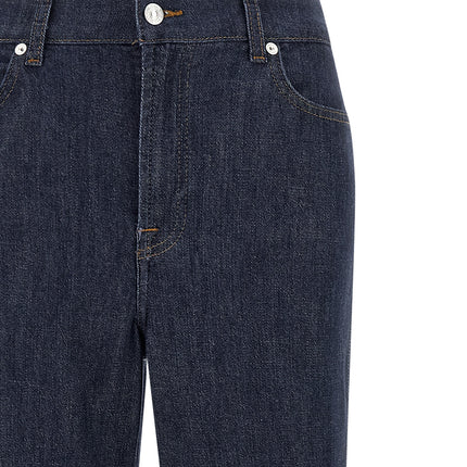 7 For All Mankind Blue Cotton Flared Jeans