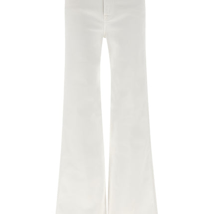 7 For All Mankind White Cotton Flared Jeans