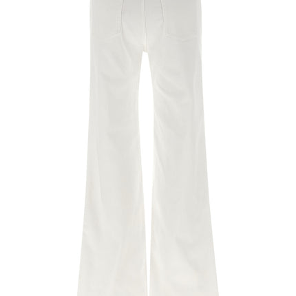7 For All Mankind White Cotton Flared Jeans