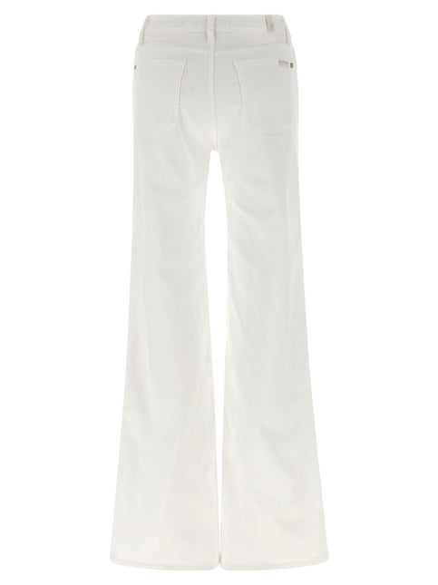 7 For All Mankind White Cotton Flared Jeans