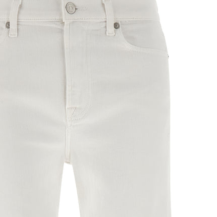 7 For All Mankind White Cotton Flared Jeans