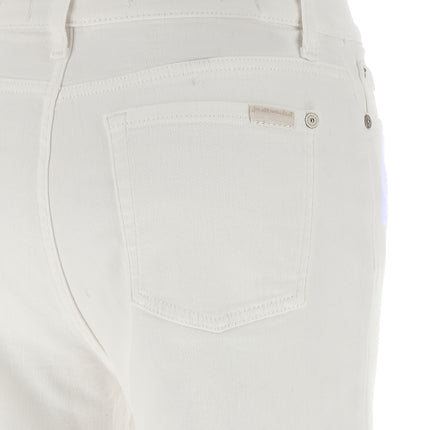 7 For All Mankind White Cotton Flared Jeans