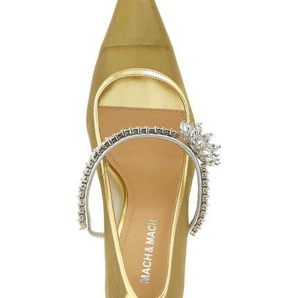 MACH & MACH Gold Polyamide High Heel Pumps