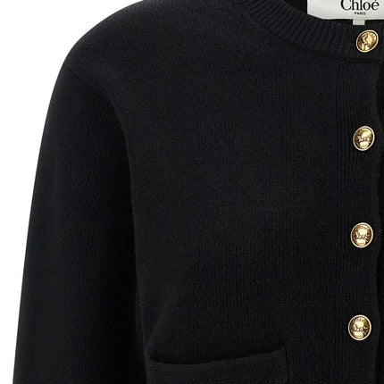 Chloé Black Wool Cardigan