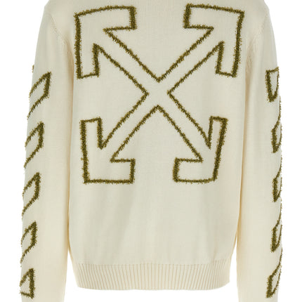 Off-White Beige Cotton Cardigan
