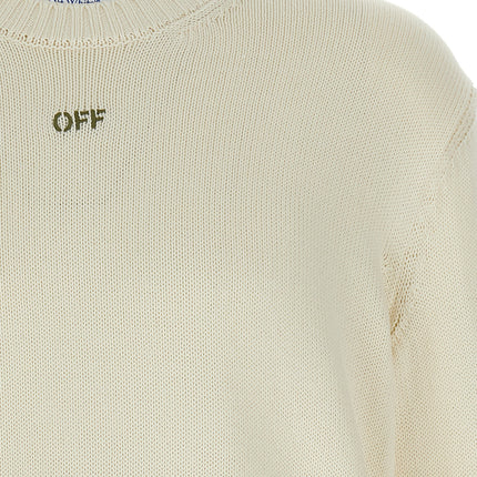 Off-White Beige Cotton Cardigan