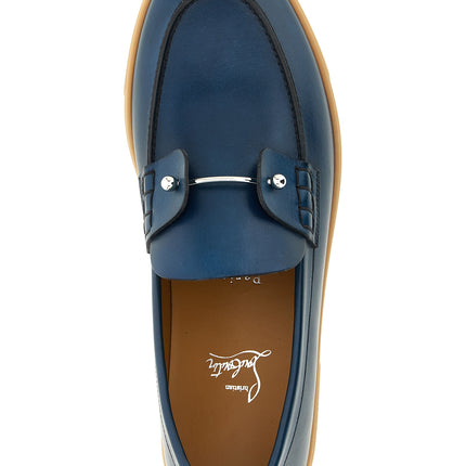Christian Louboutin Blue Calfskin Slip-On Loafers