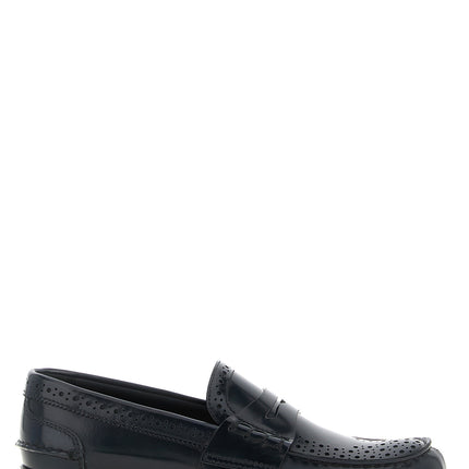 Church's Blue Calfskin Slip-On Loafers