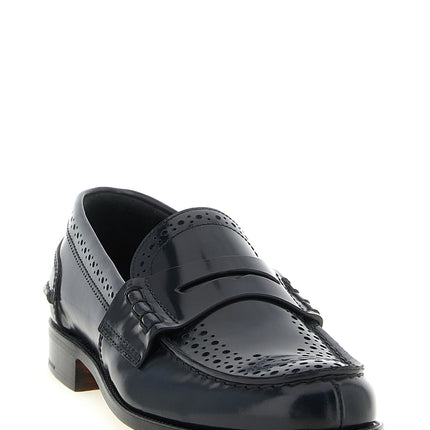 Church's Blue Calfskin Slip-On Loafers