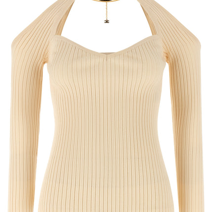 Elisabetta Franchi Beige Viscose Cardigan