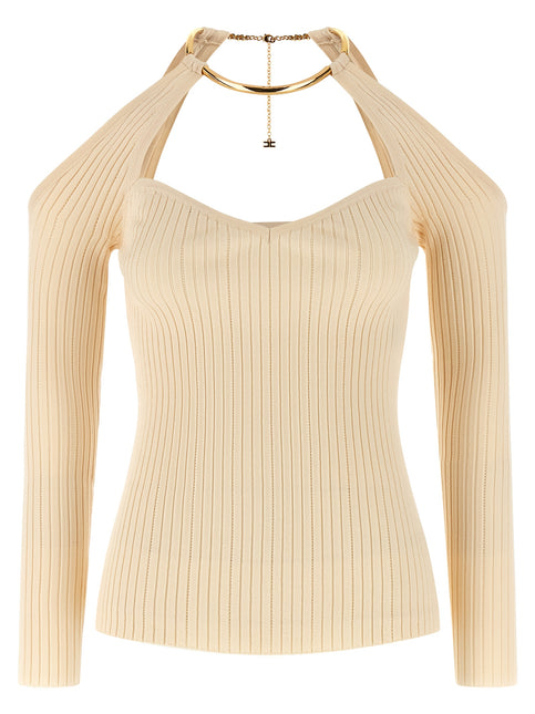 Elisabetta Franchi Beige Viscose Cardigan