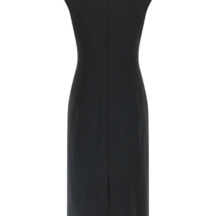Elisabetta Franchi Black Polyester Midi Dress
