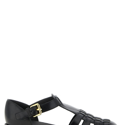 Church's Black Calfskin Flat Sandals