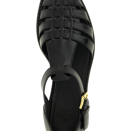Church's Black Calfskin Flat Sandals