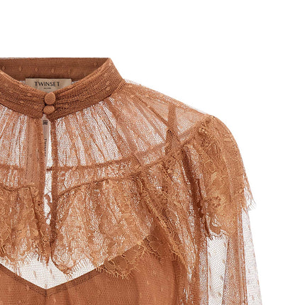 Twinset Brown Polyester Blouse