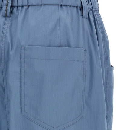 Brunello Cucinelli Blue Cotton Casual Pants