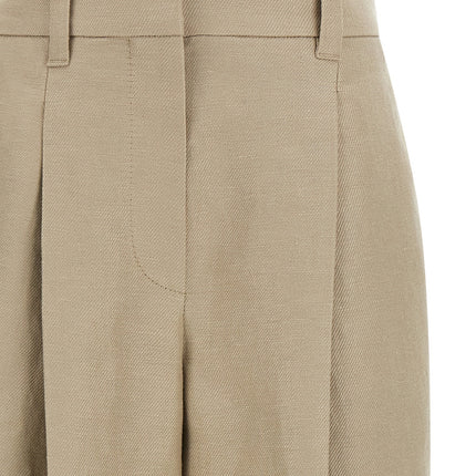 Brunello Cucinelli Beige Linen Casual Pants