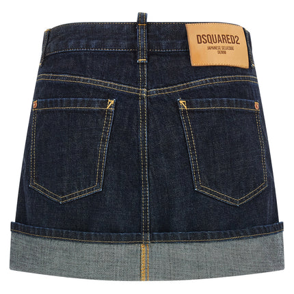 Dsquared² Blue Cotton Long Skirt