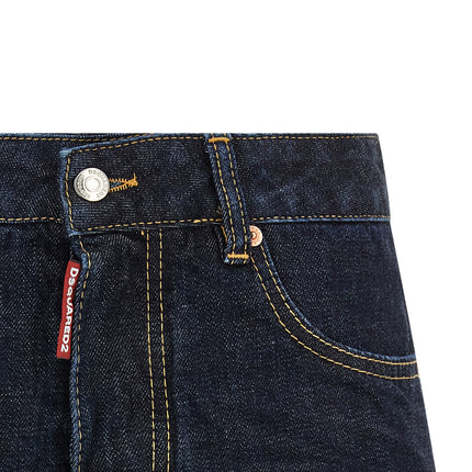 Dsquared² Blue Cotton Long Skirt