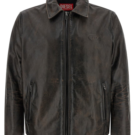 Diesel Brown Cowhide Leather Jacket