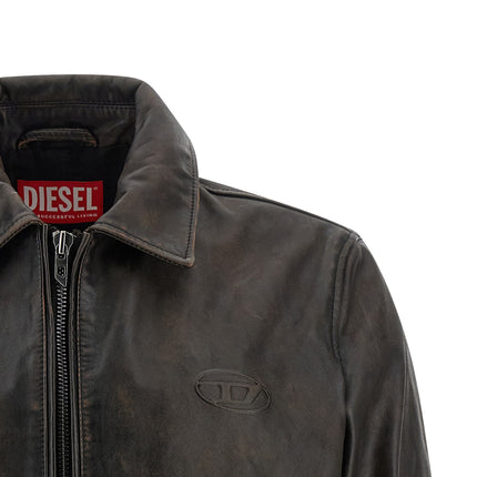 Diesel Brown Cowhide Leather Jacket