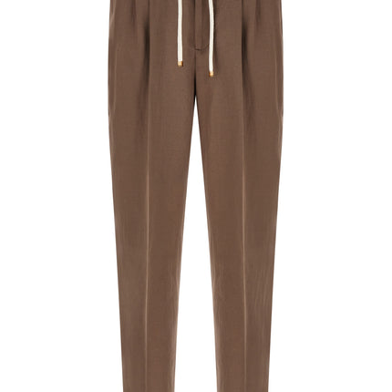 Brunello Cucinelli Brown Linen Casual Pants