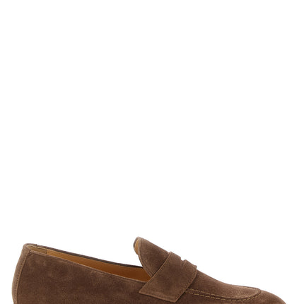 Brunello Cucinelli Brown Calfskin Slip-On Loafers