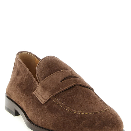Brunello Cucinelli Brown Calfskin Slip-On Loafers