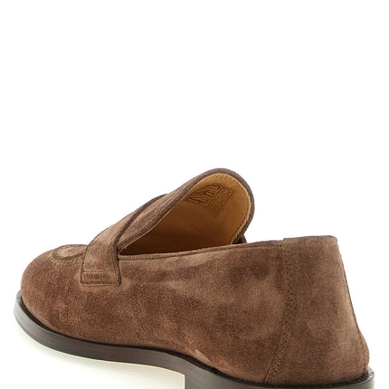 Brunello Cucinelli Brown Calfskin Slip-On Loafers