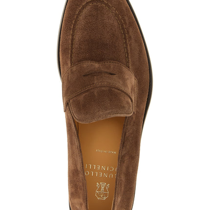 Brunello Cucinelli Brown Calfskin Slip-On Loafers