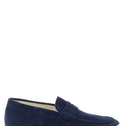 Brunello Cucinelli Blue Calfskin Slip-On Loafers