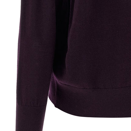 Dries Van Noten Purple Merino Wool Cardigan
