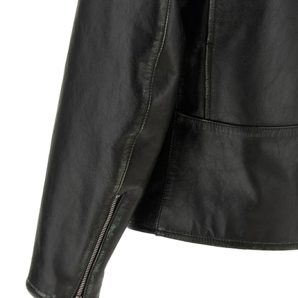 Dsquared² Black Leather Leather Jacket