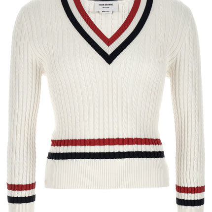 Thom Browne White Cotton Cardigan