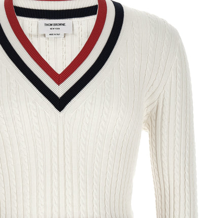 Thom Browne White Cotton Cardigan