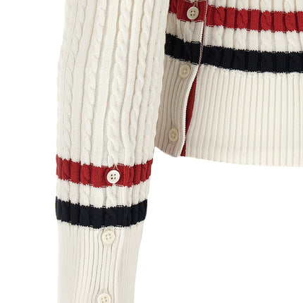 Thom Browne White Cotton Cardigan