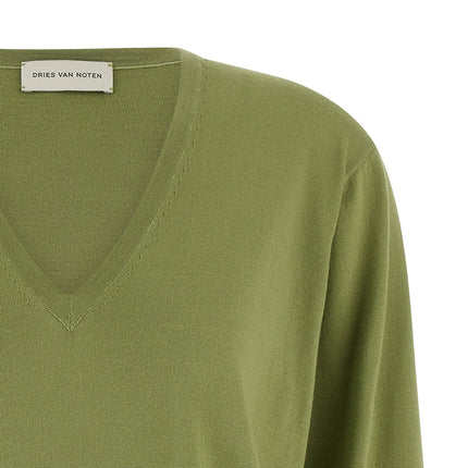 Dries Van Noten Bicolor Merino Wool Cardigan