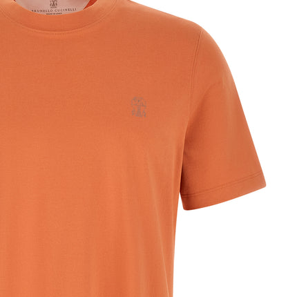 Brunello Cucinelli Orange Cotton T-Shirt