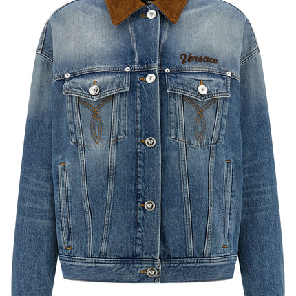 Versace Blue Cotton Denim Jacket