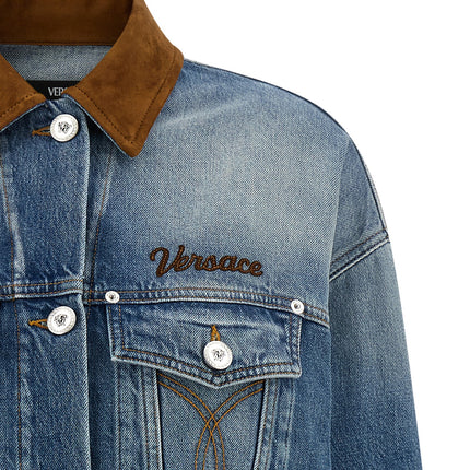 Versace Blue Cotton Denim Jacket